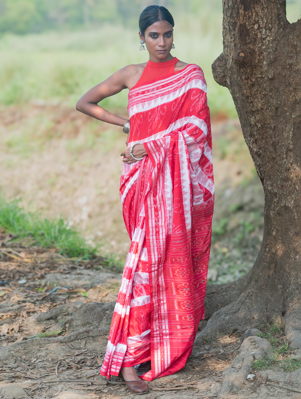 Bengal Weaves. Handwoven Cotton Saree - Shakha Pola