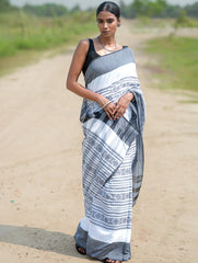 Bengal Weaves. Handwoven Cotton Saree - Bhor
