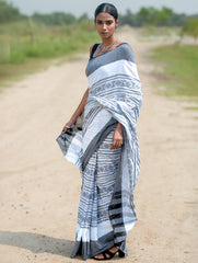 Bengal Weaves. Handwoven Cotton Saree - Bhor