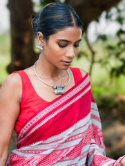 Bengal Weaves. Handwoven Cotton Saree - Lal Chand