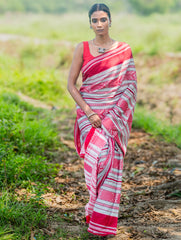 Bengal Weaves. Handwoven Cotton Saree - Lal Chand