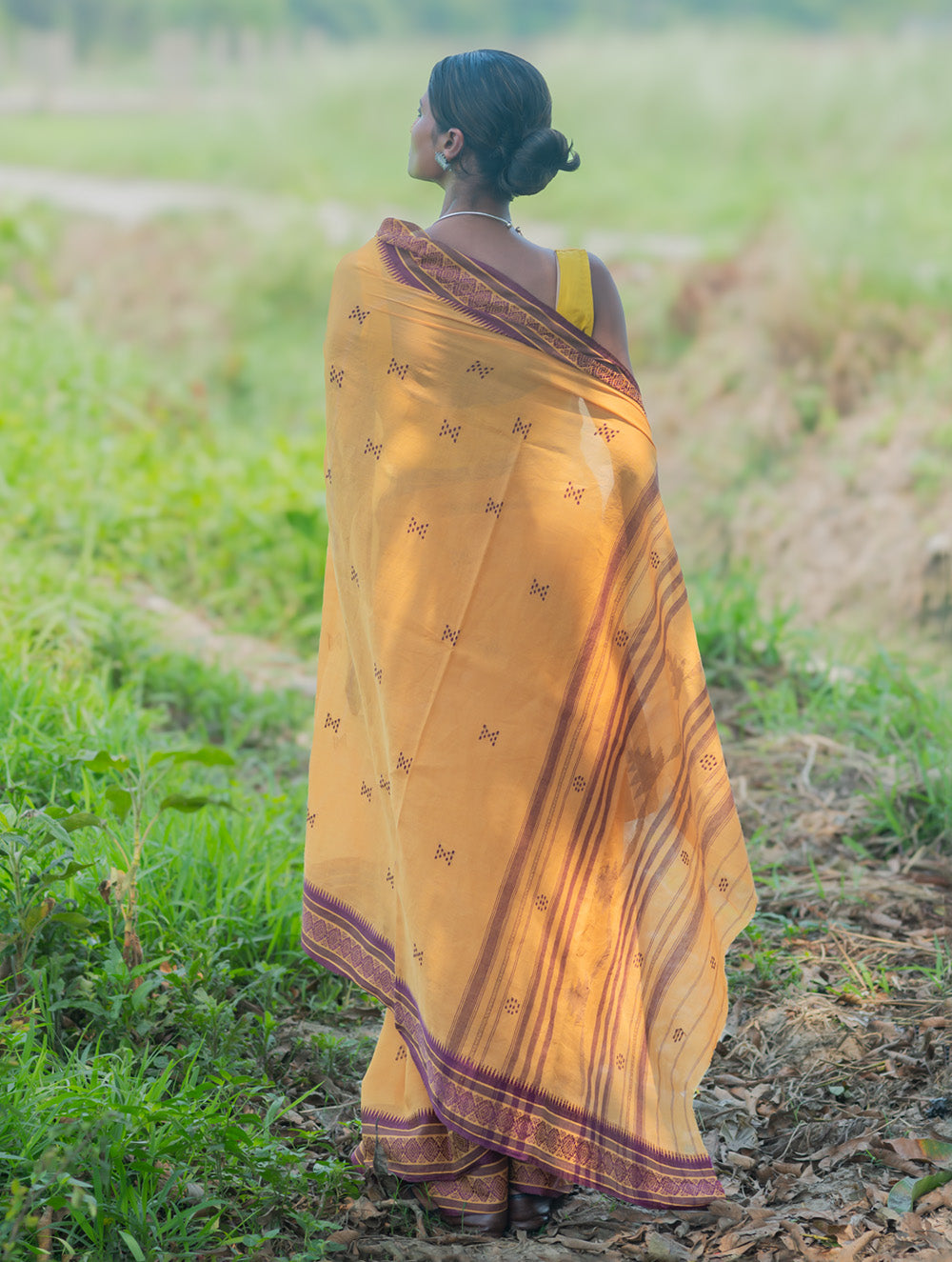 Bengal Weaves. Handwoven Cotton Saree - Haldi Gatha