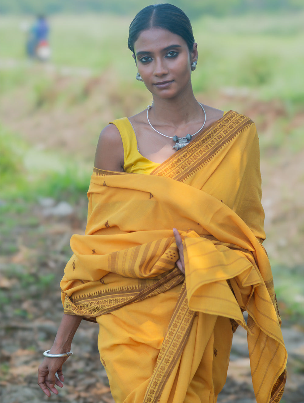 Bengal Weaves. Handwoven Cotton Saree - Sonar Tuli