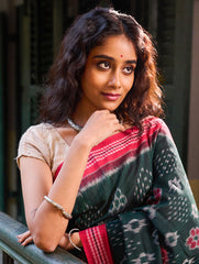 Sambalpuri Handwoven Ikat Soft Cotton Saree - Van Dhrshti