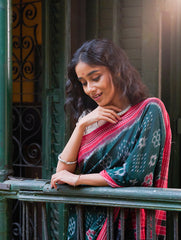 Sambalpuri Handwoven Ikat Soft Cotton Saree - Van Dhrshti