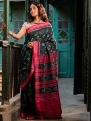 Sambalpuri Handwoven Ikat Soft Cotton Saree - Van Dhrshti