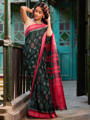 Sambalpuri Handwoven Ikat Soft Cotton Saree - Van Dhrshti