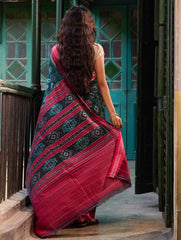 Sambalpuri Handwoven Ikat Soft Cotton Saree - Van Dhrshti