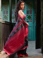 Sambalpuri Handwoven Ikat Soft Cotton Saree - Van Dhrshti