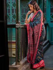 Sambalpuri Handwoven Ikat Soft Cotton Saree - Sonar Van