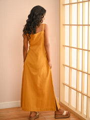 Cool Classics. Handwoven Kashida Pattu Strap Dress - Sunshine Straps