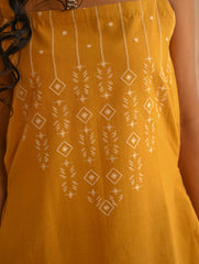 Cool Classics. Handwoven Kashida Pattu Strap Dress - Sunshine Straps