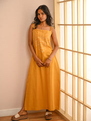 Cool Classics. Handwoven Kashida Pattu Strap Dress - Sunshine Straps