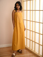 Cool Classics. Handwoven Kashida Pattu Strap Dress - Sunshine Straps