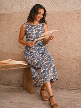 Cool Classics. Sanganer Hand Block Printed Easy Dress - White Lotus