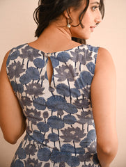 Cool Classics. Sanganer Hand Block Printed Easy Dress - White Lotus