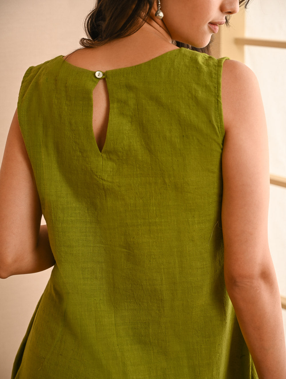 Cool Classics. Organic Handwoven Kala Cotton Easy Dress - Summer Lime