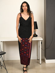 Work Chic. Handwoven Kashida Pattu Wrap Set - Colours in Black