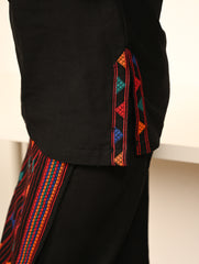 Work Chic. Handwoven Kashida Pattu Wrap Set - Colours in Black