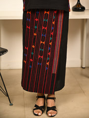 Work Chic. Handwoven Kashida Pattu Wrap Set - Colours in Black