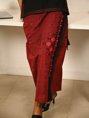 Work Chic. Handwoven Kashida Pattu Wrap Set - Black Statement