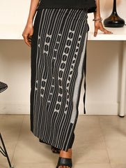 Work Chic. Handwoven Kashida Pattu Wrap Set - Blacks & Whites