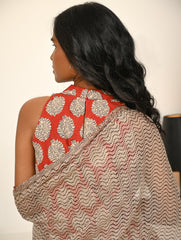 Work Chic. Hand Block Printed Bagru Kurta Set - Ornate Reds (3 pc set)