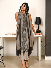 Work Chic. Hand Block Printed Bagru Kurta Set - Stripes & Florets (3 pc set)