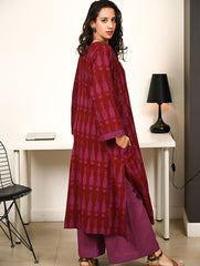 Work Chic. Exclusive Bagh Hand Block Printed Phiran Kurta Set - Maroon & Mauve Paisley (2 pc set)