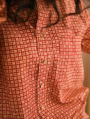Work Chic. Bagru Block Printed Shirt & Kala Cotton Pants Set - Red Statement (Set of 2)