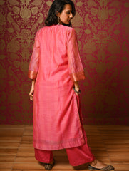 Light Festive. Soft Chanderi & Benarasi Brocade Long Kurta Set - Gulnaar, (2 pc set)