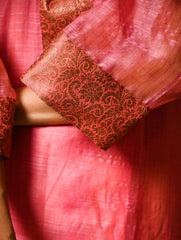 Light Festive. Soft Chanderi & Benarasi Brocade Long Kurta Set - Gulnaar, (2 pc set)