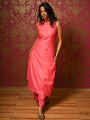 Light Festive. Soft Chanderi & Benarasi Brocade Long Kurta Set - Gulbahar, (2 pc set)