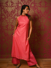 Light Festive. Soft Chanderi & Benarasi Brocade Long Kurta Set - Gulbahar, (2 pc set)