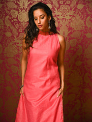 Light Festive. Soft Chanderi & Benarasi Brocade Long Kurta Set - Gulbahar, (2 pc set)