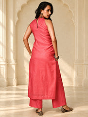 Light Festive. Soft Chanderi & Benarasi Brocade Long Kurta Set - Gulbahar, (2 pc set)