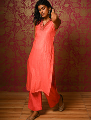 Light Festive. Soft Chanderi & Benarasi Brocade Long Kurta Set - Gulnaaz, (2 pc set)