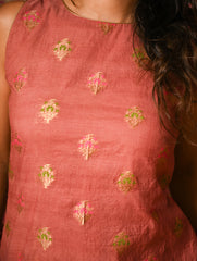 Light Festive. Soft Benarasi Kurta Set - Rose Petals ( 3 pc set)