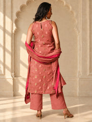 Light Festive. Soft Benarasi Kurta Set - Rose Petals ( 3 pc set)