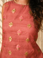 Light Festive. Soft Benarasi Kurta Set - Rose Petals ( 3 pc set)