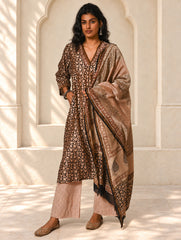 Light Festive. Bagru Hand Block Printed Chanderi Kurta Set - Gulshan ( 3 pc set)
