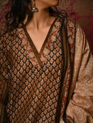Light Festive. Bagru Hand Block Printed Chanderi Kurta Set - Gulshan ( 3 pc set)