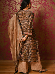 Light Festive. Bagru Hand Block Printed Chanderi Kurta Set - Gulshan ( 3 pc set)