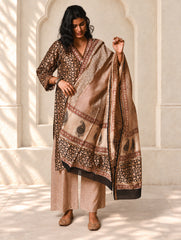 Light Festive. Bagru Hand Block Printed Chanderi Kurta Set - Gulshan ( 3 pc set)