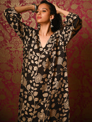 Exclusive, Authentic Kalamkari Silk Viscose Blend Loose Fit Kurta Set - Peacocks (2 pc set)