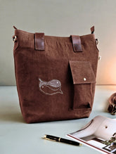 Kantha Caravan Collection: The Kantha & Canvas Conference Bag - Cocoa Fish Tote