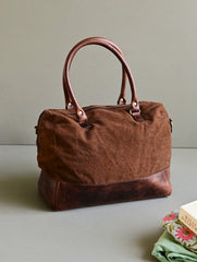 Kantha Caravan Collection: The Kantha & Canvas Duffle Bag - Walnut Deer