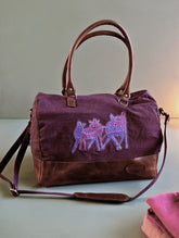Kantha Caravan Collection: The Kantha & Canvas Duffle Bag - Mulberry Deer