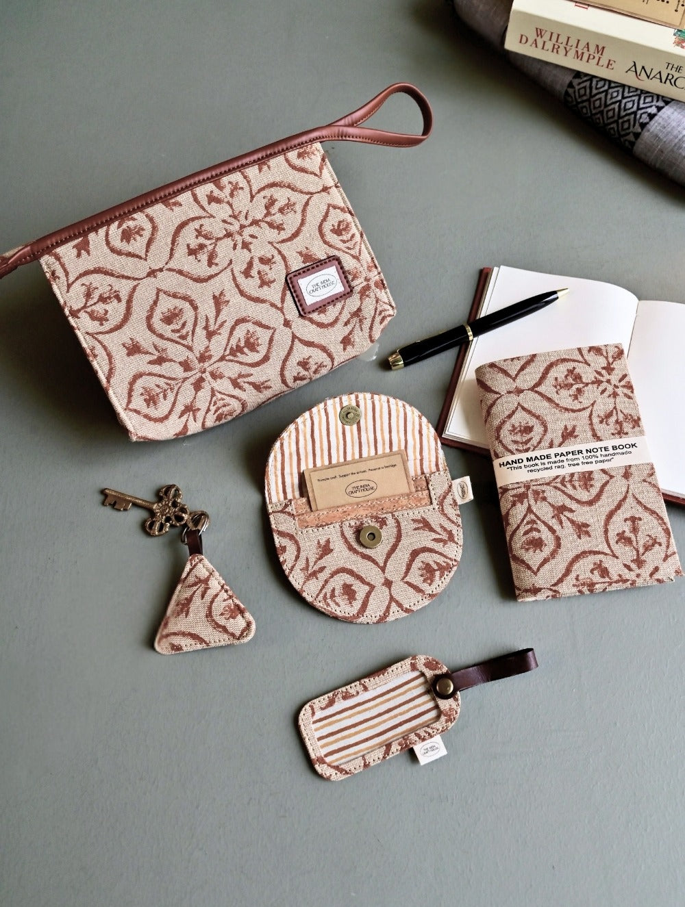 The Traveller’s Collection: Fabric Travel Set - Pink Lantern (Set of 5)
