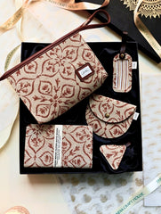 The Traveller’s Collection: Fabric Travel Set - Pink Lantern (Set of 5)